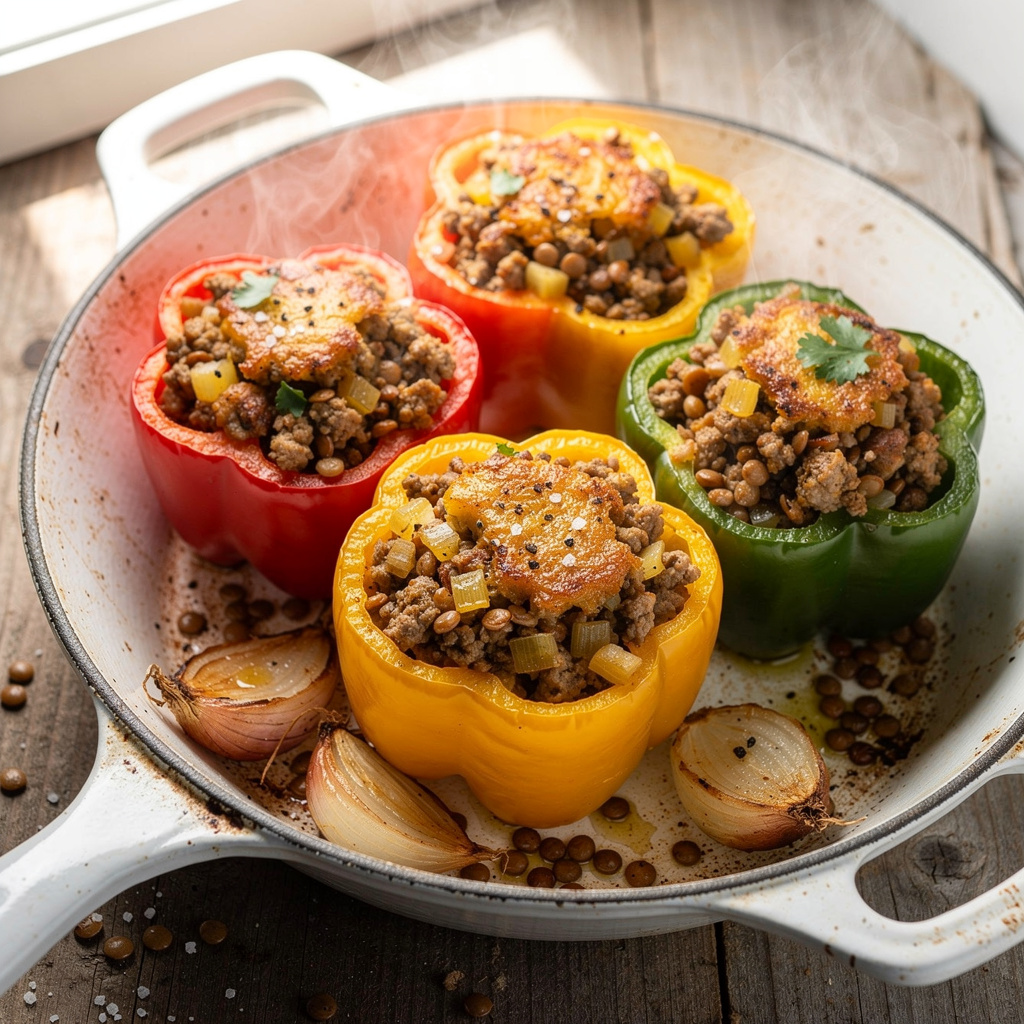 Ground Turkey Stuffed Peppers