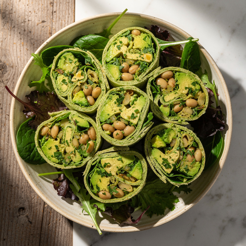 Avocado & White Bean Salad Wraps