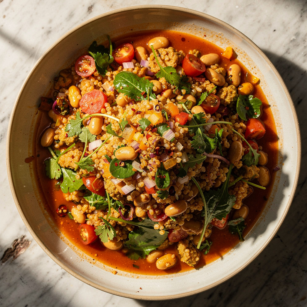 Bulgur-Bean Salad with Tomato Vinaigrette