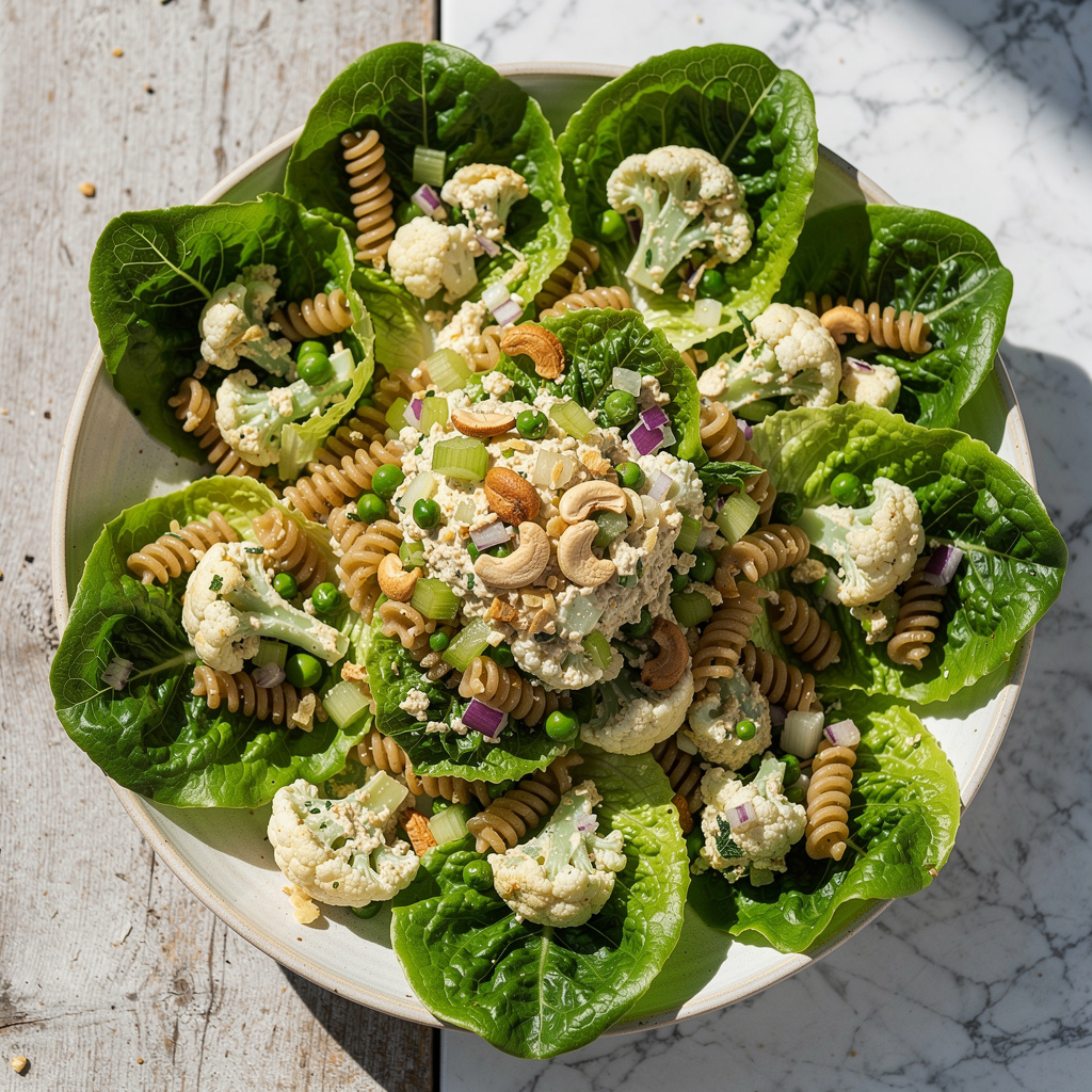 Cauliflower Pasta Salad Lettuce Wraps