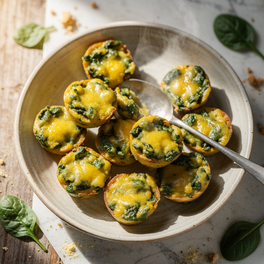 Cheesy Vegan Stuffed Spinach Bites