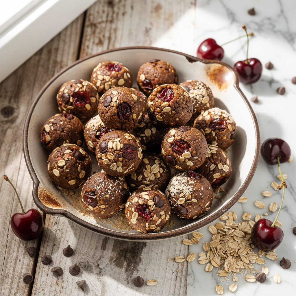Cherry Chocolate Chip Bliss Balls