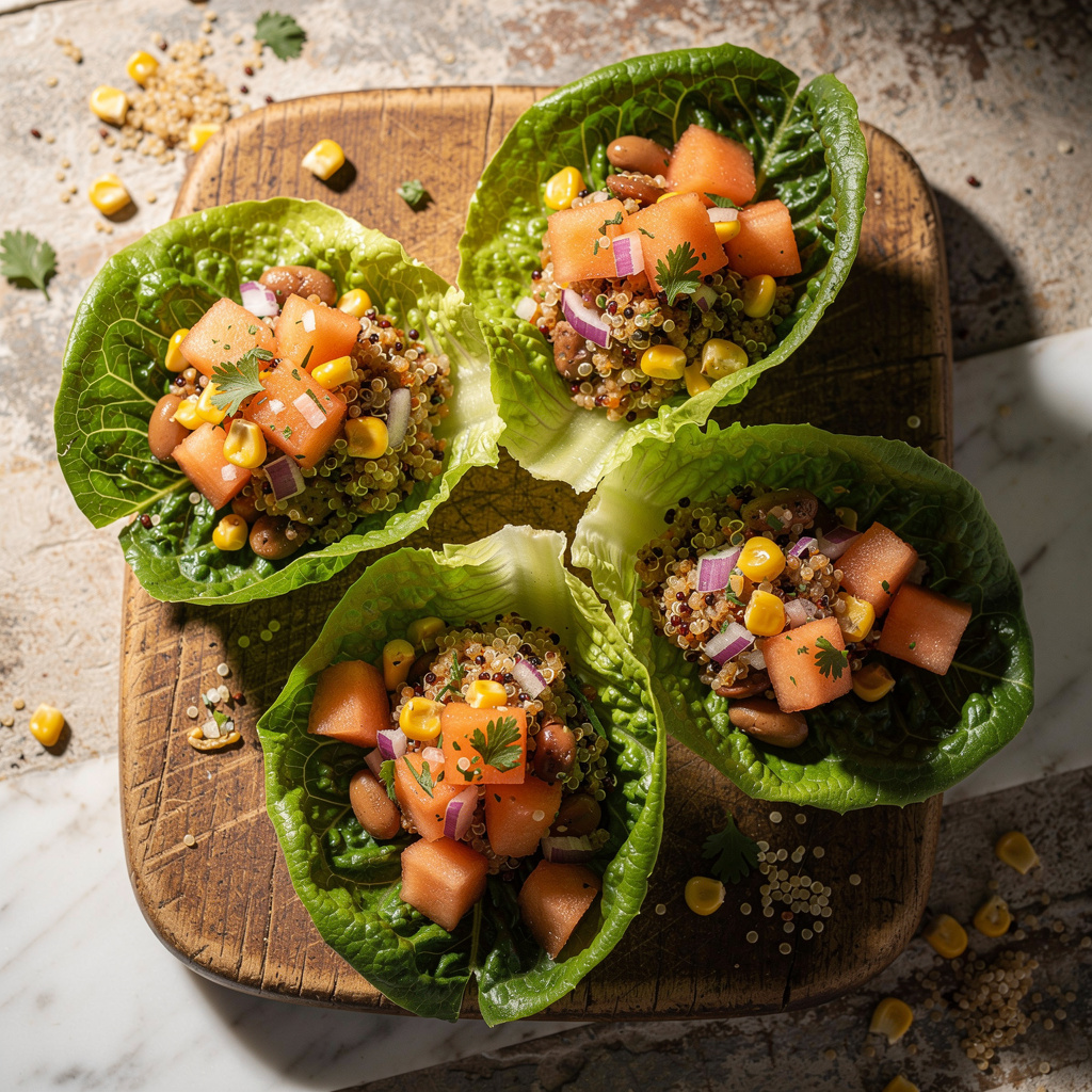 Taco Lettuce Wraps with Melon Salsa