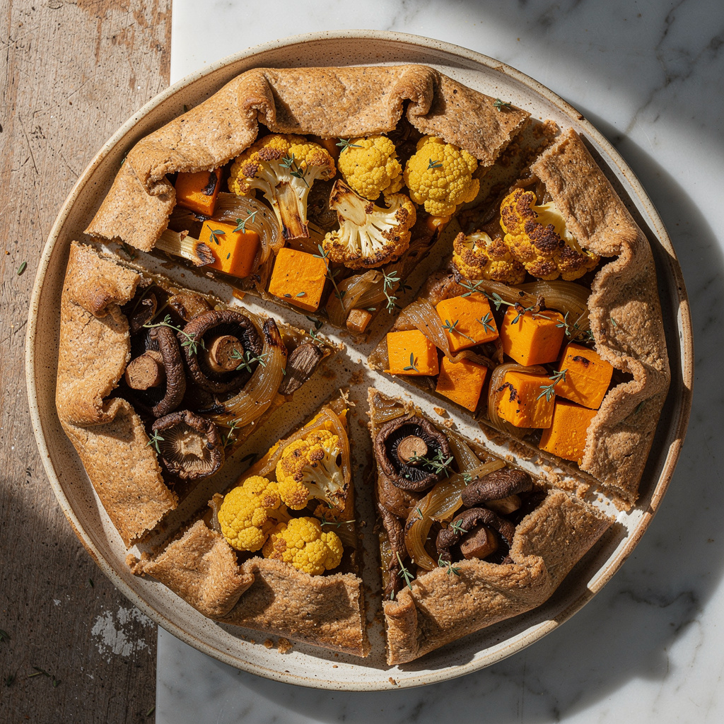 Vegan Galette with Caramelized Onion and Vegetables