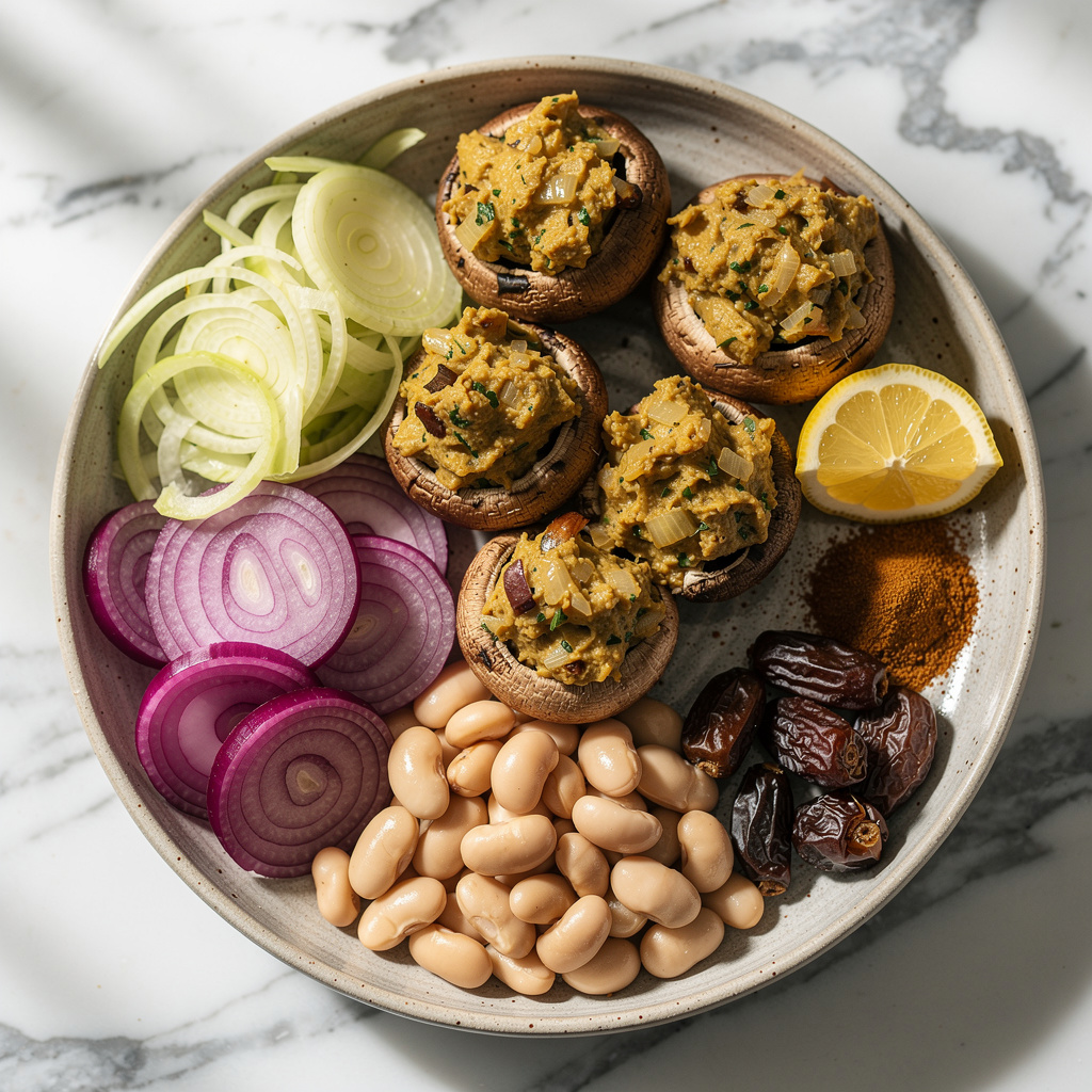 Smoky Vegan Stuffed Mushrooms