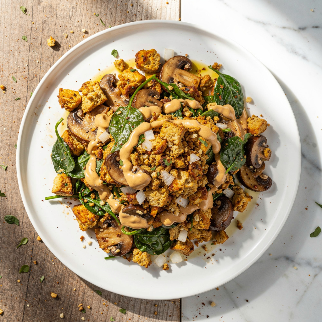 Savory Tofu and Mushroom Skillet