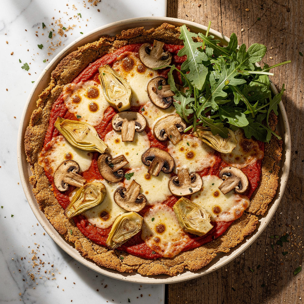 Gluten-Free Homemade Pizza with Arugula Salad