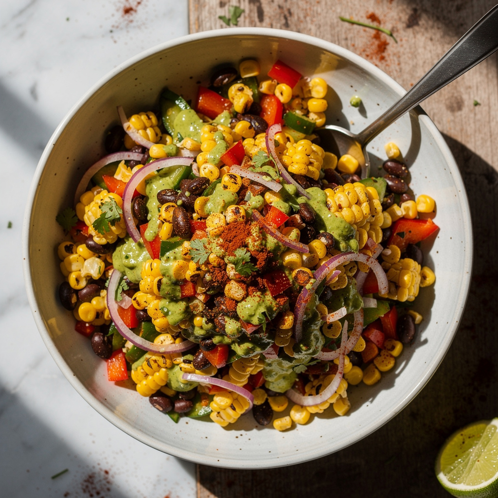 Grilled Corn Salad with Jalapeño Dressing