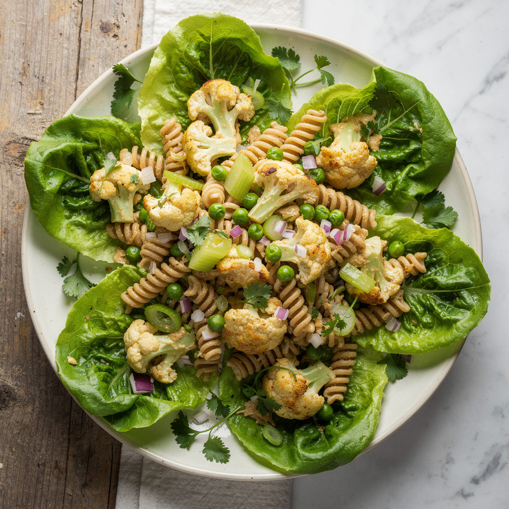 Cauliflower Pasta Salad Lettuce Wraps
