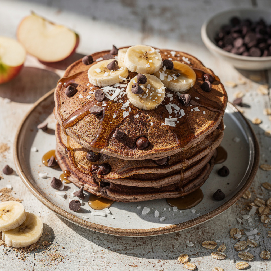 Chocolate Chip Coconut Pancakes