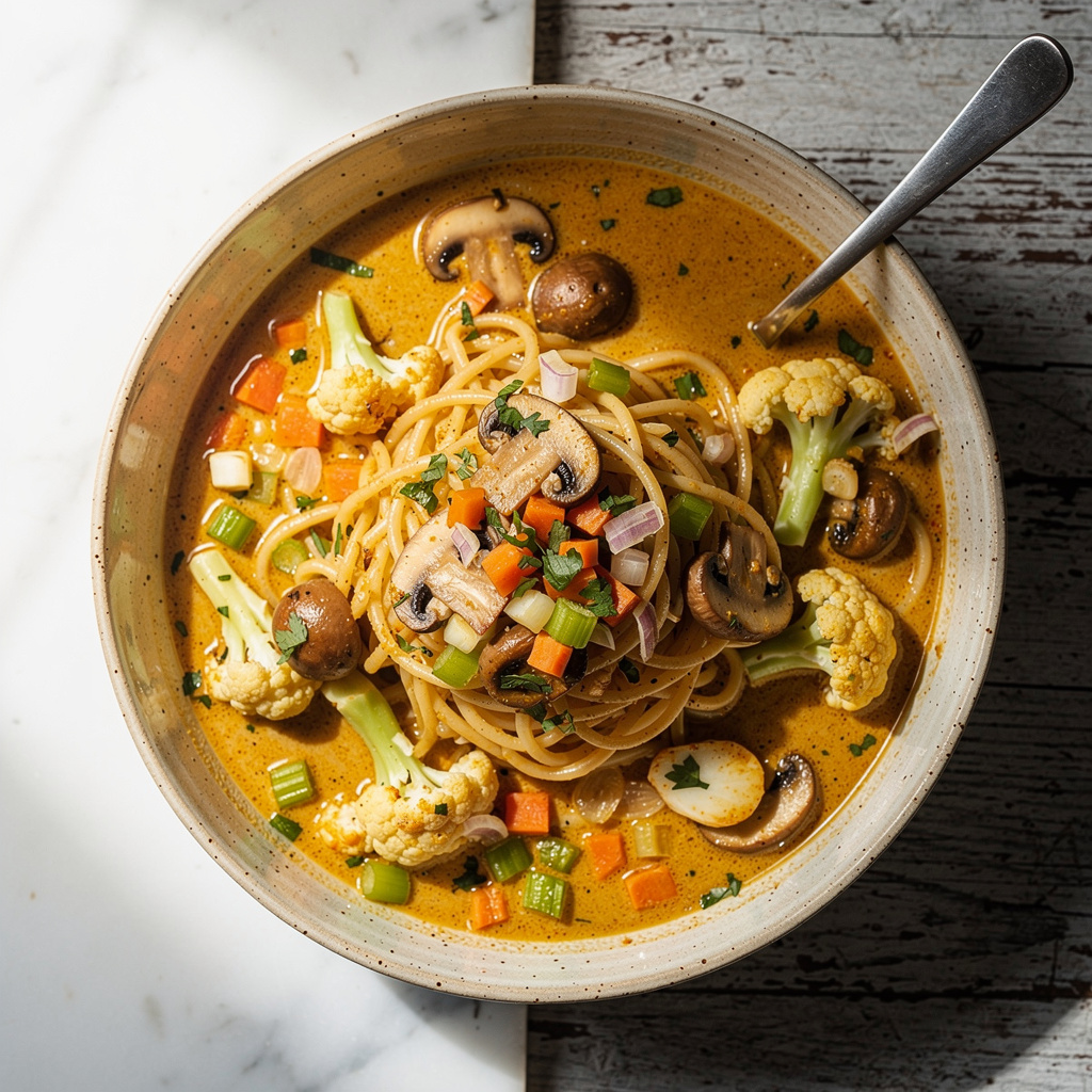 Coconut Curry Noodle Bowls with Mushrooms